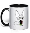 Mug with a colored handle Fenech black фото