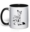 Mug with a colored handle Judy and Nick black фото