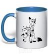 Mug with a colored handle Judy and Nick royal-blue фото