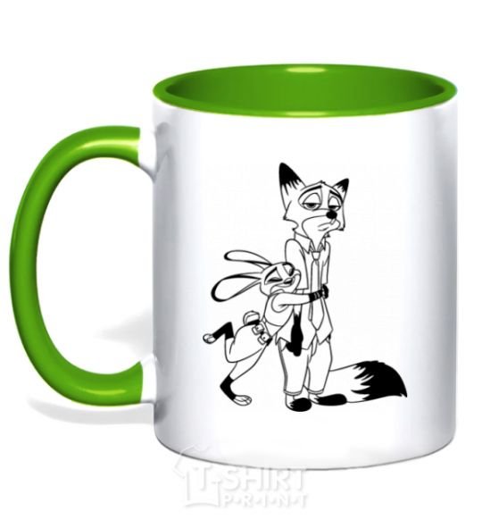 Mug with a colored handle Judy and Nick kelly-green фото