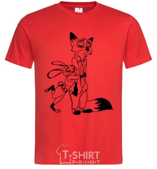 Men's T-Shirt Judy and Nick red фото