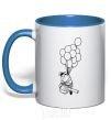 Mug with a colored handle Russell royal-blue фото