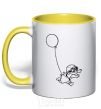 Mug with a colored handle Spirit of Adventure yellow фото