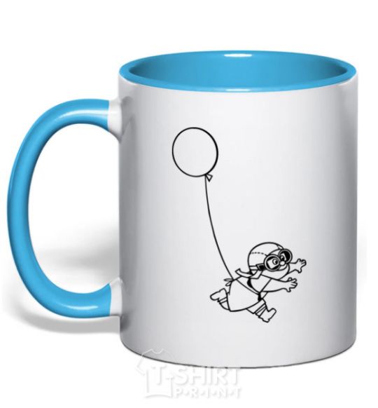 Mug with a colored handle Spirit of Adventure sky-blue фото