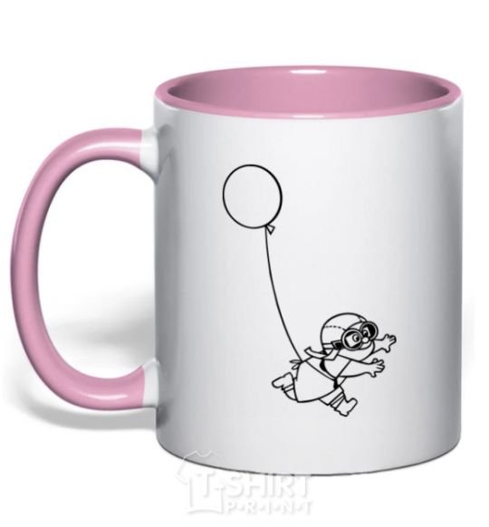 Чашка с цветной ручкой Дух приключений Нежно розовый фото