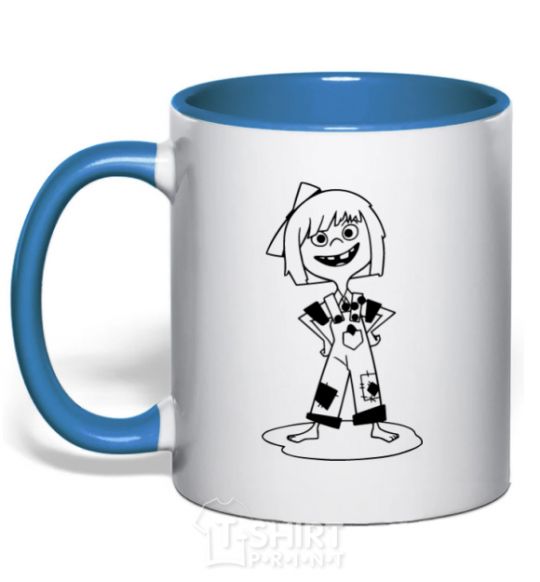 Mug with a colored handle Ellie's little royal-blue фото