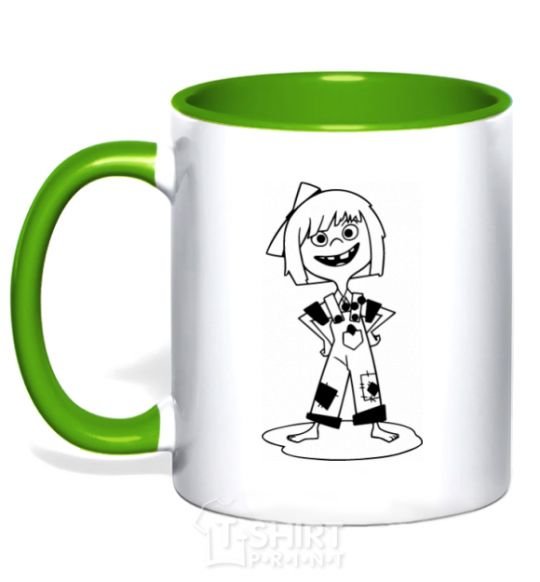Mug with a colored handle Ellie's little kelly-green фото