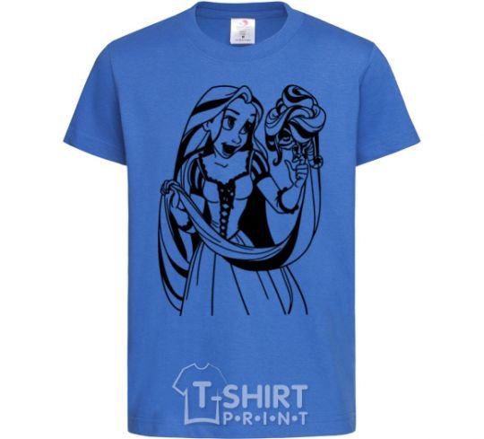 Детская футболка Рапунцель и хамелеон Ярко-синий фото