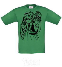 Kids T-shirt Rapunzel and the chameleon orchid-green фото