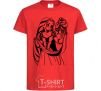 Kids T-shirt Rapunzel and the chameleon red фото