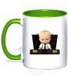 Mug with a colored handle Boss in a suitcase kelly-green фото