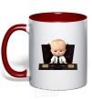 Mug with a colored handle Boss in a suitcase red фото