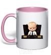 Mug with a colored handle Boss in a suitcase light-pink фото