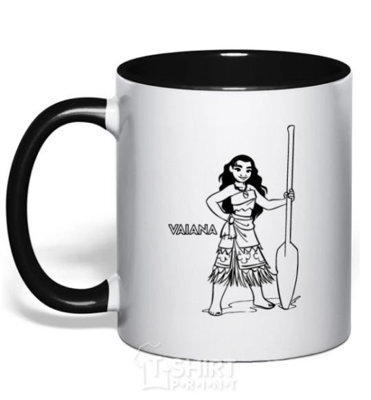 Mug with a colored handle Viana black фото