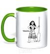 Mug with a colored handle Viana kelly-green фото