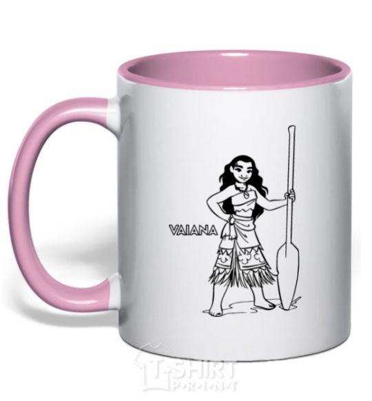Mug with a colored handle Viana light-pink фото