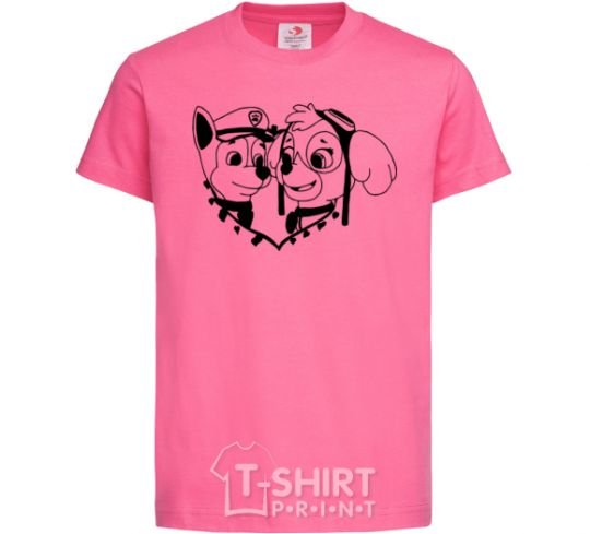 Детская футболка Чейз и Скай Ярко-розовый фото