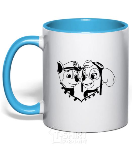 Mug with a colored handle Chase and Skye sky-blue фото