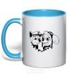 Mug with a colored handle Chase and Skye sky-blue фото