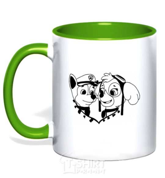Чашка с цветной ручкой Чейз и Скай Зеленый фото