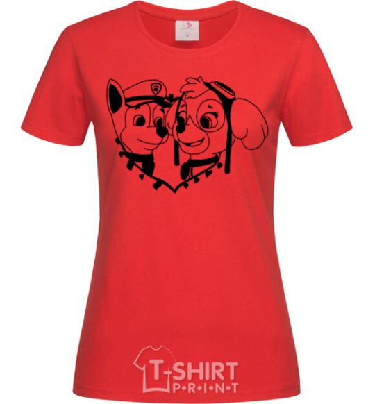 Women's T-shirt Chase and Skye red фото