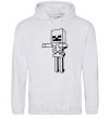 Men`s hoodie Minecraft skeleton sport-grey фото