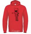 Men`s hoodie Minecraft skeleton bright-red фото