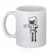 Ceramic mug Minecraft skeleton White фото