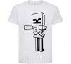 Kids T-shirt Minecraft skeleton White фото