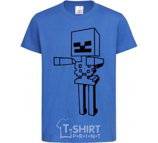 Kids T-shirt Minecraft skeleton royal-blue фото