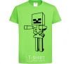 Kids T-shirt Minecraft skeleton orchid-green фото
