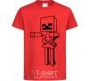 Kids T-shirt Minecraft skeleton red фото