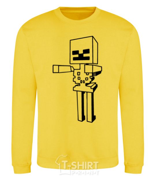 Sweatshirt Minecraft skeleton yellow фото