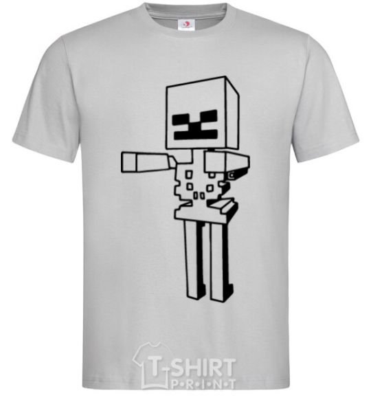 Men's T-Shirt Minecraft skeleton grey фото