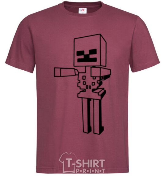 Men's T-Shirt Minecraft skeleton burgundy фото