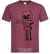 Men's T-Shirt Minecraft skeleton burgundy фото