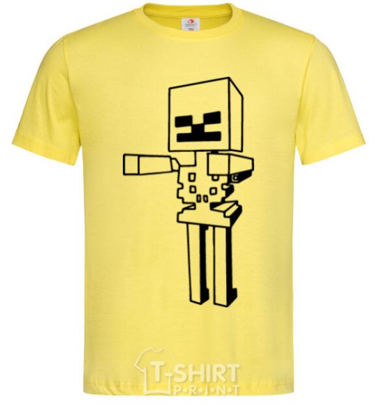 Men's T-Shirt Minecraft skeleton cornsilk фото