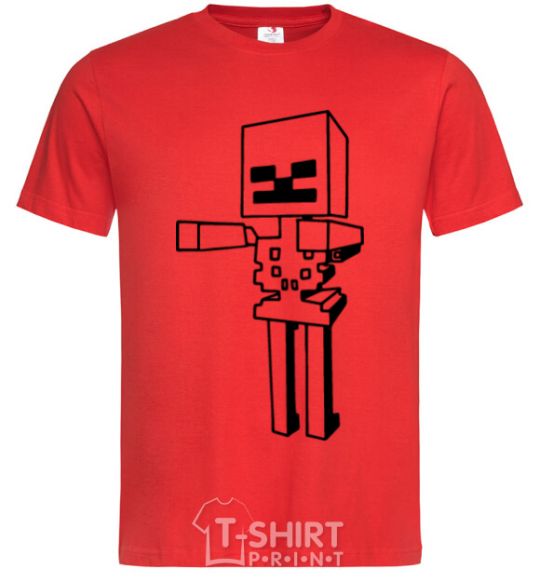 Men's T-Shirt Minecraft skeleton red фото