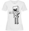 Women's T-shirt Minecraft skeleton White фото