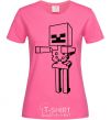 Женская футболка Скелет Майнкрафт Ярко-розовый фото