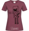 Women's T-shirt Minecraft skeleton burgundy фото