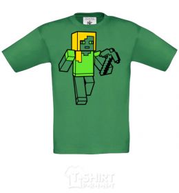 Kids T-shirt Alex with a pickaxe orchid-green фото