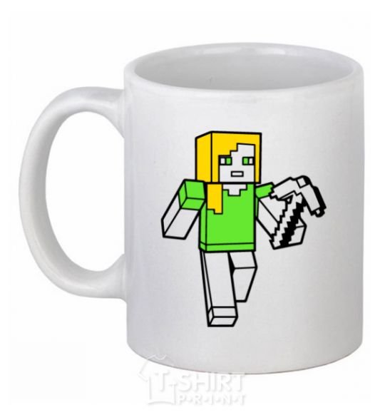 Ceramic mug Alex with a pickaxe White фото