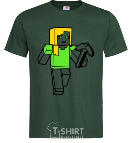 Men's T-Shirt Alex with a pickaxe bottle-green фото