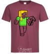 Men's T-Shirt Alex with a pickaxe burgundy фото