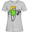 Women's T-shirt Alex with a pickaxe grey фото