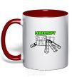 Mug with a colored handle Minecraft spider red фото