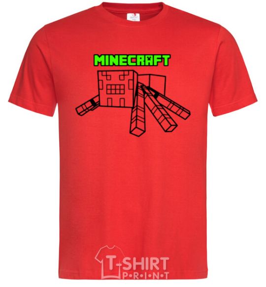 Men's T-Shirt Minecraft spider red фото