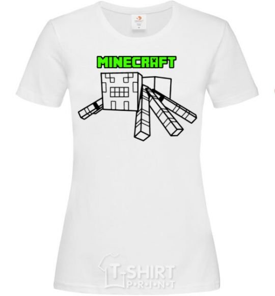 Women's T-shirt Minecraft spider White фото