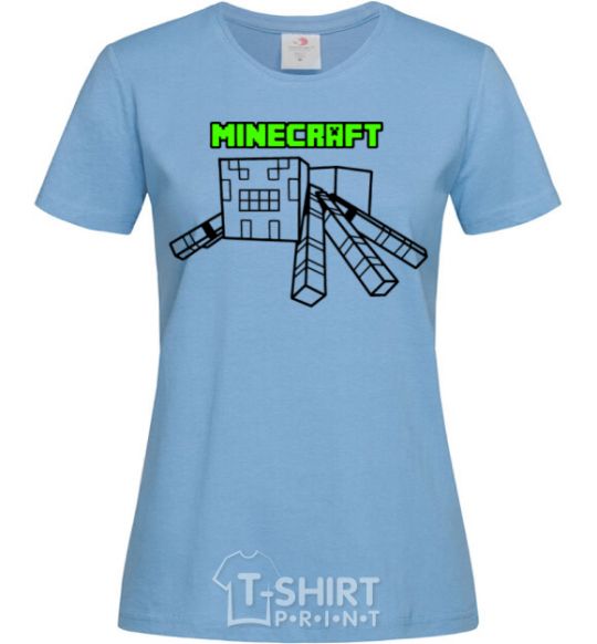 Women's T-shirt Minecraft spider sky-blue фото